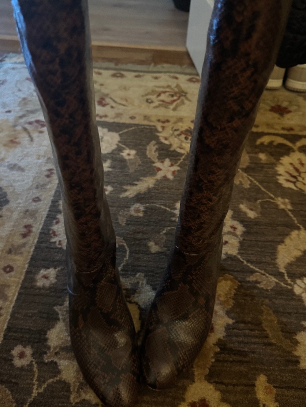 Loeffler Randall Croc-Effect Knee High Boots